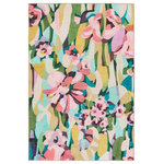 Jaipur Living - Vibe Amicia Outdoor Floral Multicolor/Pink Area Rug 4'2"X6' - The Ibis collection brings bold color and the perfect punch of pattern to both indoor and outdoor spaces. These fun, statement-making designs are printed on polyester for a durable, long-lasting quality. The Amicia rug features a lively, abstract floral motif in vibrant colors of pink, purple, green, yellow, cream, blush, and blue. The 100% polyester make thrives in low and high traffic areas of the home.