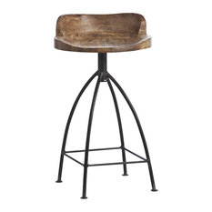 Deep Seating Bar Stools Counter Houzz Missoula Loft Antique Wood Iron Swivel Counter Stool Bar Stools And