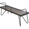 LumiSource Stefani Bench in Antique Metal and Walnut Wood