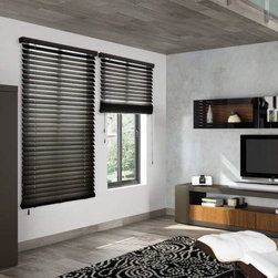 American Blinds Signature Wood Blinds in Dark Walnut - Venetian Blinds