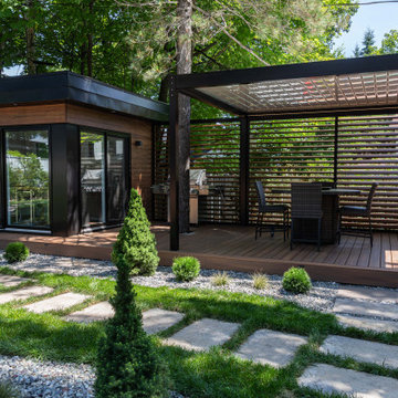 Pergola Bioclimatique avec volets intimité