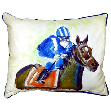 Betsy Drake Horse & Jockey Extra Large Zippered Pillow, 20"x24"