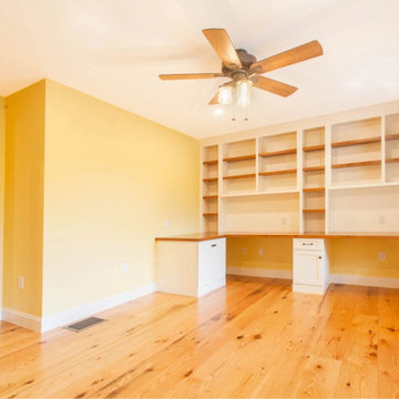 Rustic Red Oak Plank Flooring, Office & Library