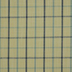 Paroo Cotton Blend Small Plaid Curtains & Drapes Upholstery Fabric in Bondi blue - Upholstery Fabric