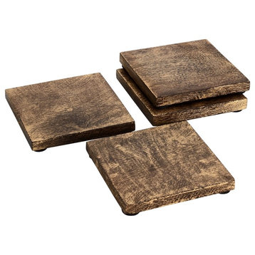 Latets Textured Square Coasters, Set of 4