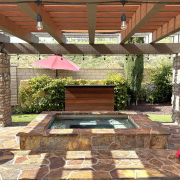IPE Outdoor TV Lift Behind a Spa