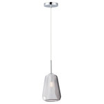 ET2 Lighting - ET2 Lighting Deuce 1-Light 5" LED Pendant, Polished Chrome - A collection of glass in glass pendants in 3 shapes and 2 finish combinations epitomizes classic contemporary design. Available in either Clear over Frost with Satin Brass accents or Smoke over Frost with Polished Chrome.