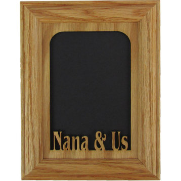 Nana and Us Vertical Oak Picture Frame and Oak Matte, 5"x7"