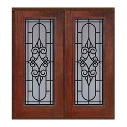 Prehung Entry Double Door 80 Fiberglass Salento Full Lite GBG Glass - Front Doors