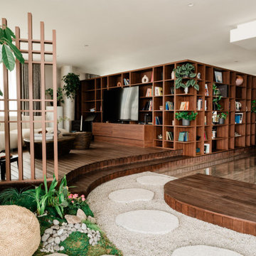 Apartment transformed into indoor zen garden