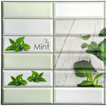 Dundee Deco - Mint Leaves Mortar Pestle 3D Wall Panels, Set of 5, Covers 25.6 Sq Ft - Dundee Deco's 3D Falkirk Retro are lightweight 3D wall panels that work together through an automatic pattern repeat to create large-scale dimensional walls of any size and shape. Dundee Deco brings a flowing, soothing texture with a touch of luxury. Wall panels work in multiples to create a continuous, uninterrupted dimensional sculptural wall. You can cover an existing wall with wall tiles or disguise wallpaper or paneled wall. These modern wall tiles create a sculptural and continuous dimensional surface to any room setting through patterning. Dundee Deco tile creates a modern seamless pattern on a feature wall or art piece.