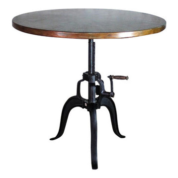 Edison Crank Copper Bistro Table, Weathered Penny, 38"