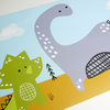 GB90101g8 Cartoon Dinosaur Scene Peel and Stick Wallpaper Border 8in x 15ft