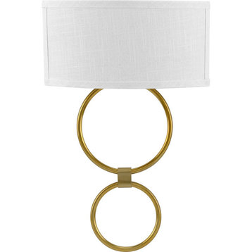 LED Shaded Sconce Collection Brushed Bronze 1-Light Circle LED Wall Sconce