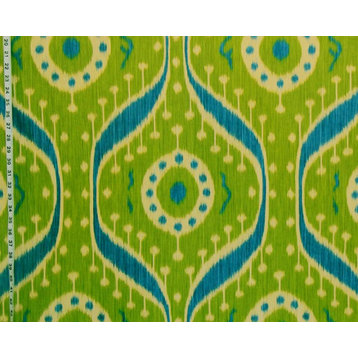 Green blue ikat fabric Clarence House linen Tagore, Standard Cut