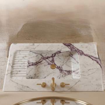 Bespoke Calacatta Viola Floating Marble Sinks | Luxury Bathroom Vanity