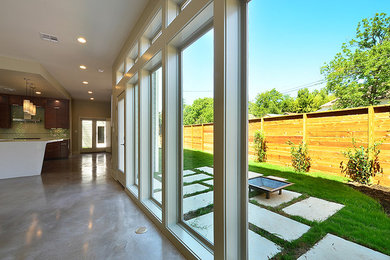 Example of a trendy family room design in Austin