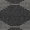Indoor Outdoor Area Rug, Diamond Striped Pattern, Black-Beige/7'10" X 10'2"