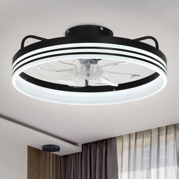 Flush Mount Dimmable Ceiling Fan 6-Speed Reversible Smart and Remote Control