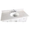 Beverly Bath Vanity, Base: White, 48", Top: Natural White Marble