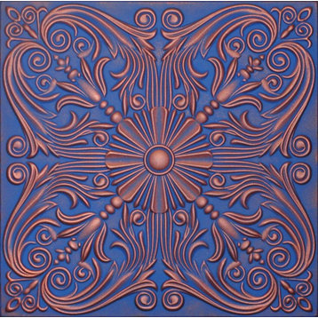 20"x20" R39 Styrofoam Ceiling Tile, Blue Copper