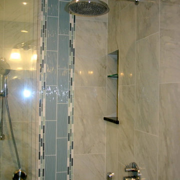 Annandale VA Calacatta & Blue Pearl GT granite Master Bathroom