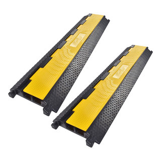 2 Channel Cable Protector Ramp Rubber Electrical Wire Cover Cord Guard ...