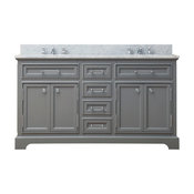 Derby Cashmere Bathroom Vanity, 60" Wide, No Mirror, No Faucet