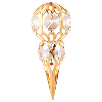 24K Gold Plated Crystal Studded Icicle Hanging Ornament