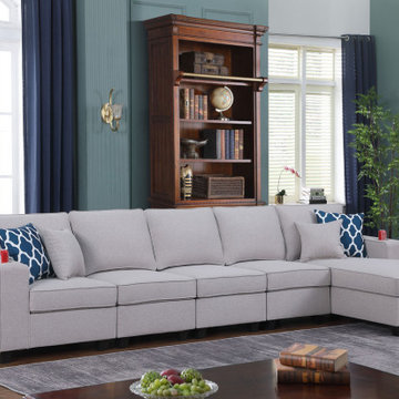 Cooper 145.5" 5Pc Sectional Sofa Chaise with Cupholder