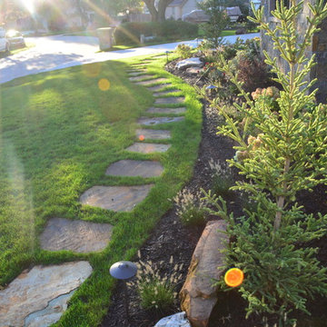 Flagstone Stepping Stones and Planting Bed