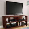 Modern Royal Cherry Finish TV Stand With Casters Wheels