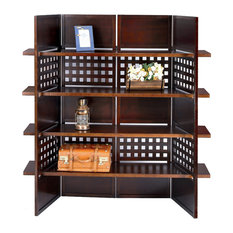 ORE International 58.75" Tall 4-Panel Screen / Room Divider N1032-4-WALNUT