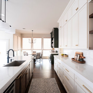 Deep Forest and Stained Oak Transitional Kitchen