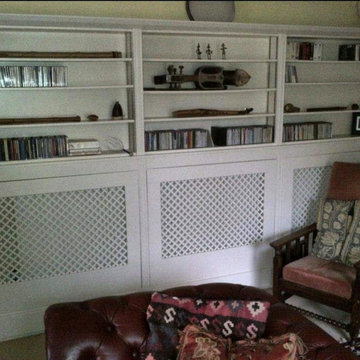 White Hand Painted Radiator Cover with Bookcase