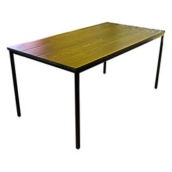 黒染め檜アイアンテーブル / Dyed Black Hinoki Wood and Iron Table - リビング家具