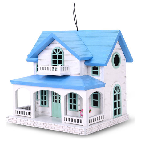 Decorative Wooden Birdhouse for Outdoor Hanging – Handcrafted Miniature Cottage