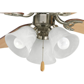 Progress AirPro Collection 3-Light Ceiling Fan Light P2600-09WB, Brushed Nickel