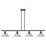Innovations Lighting - 4-Light Orwell 48" Island Light, Matte Black, Glass: Clear - A truly dynamic fixture, the Ballston fits seamlessly amidst most decor styles. Its sleek design and vast offering of finishes and shade options makes the Ballston an easy choice for all homes.