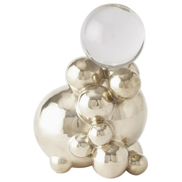 Bubble Orb Holder, Nickel WithCrystal Sphere, Large