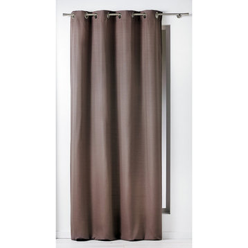 Window Curtain Panel - 100% Cotton, Light-Filtering Privacy Drapes, 95x55 Inches, Brown, 1 Panel