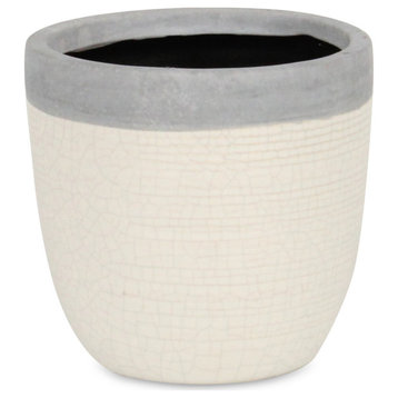 Mosaic Style White Glazed Pot