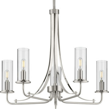 Riley Collection's 5-Light Brushed Nickel Chandelier
