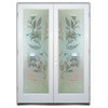 Front Door - Hibiscus Hummingbirds - Mahogany - 36" x 84" - Book/Slab Door