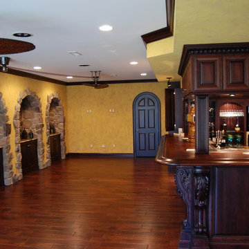 Olde English Aged Plaster Finish throughout an entire Lower Level in Virginia