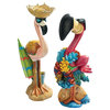 Set of 2 Birds of Paradise Flamingo Statues