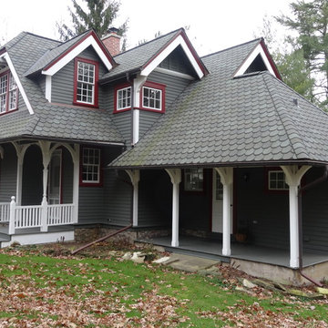 Gray Exteriors with Pops of Trim