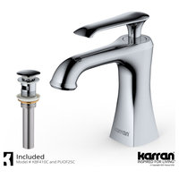 Karran 1-Hole 1-Handle Bathroom Faucet With Pop-Up Drain, Chrome
