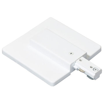 End Feed With Outlet Box Cover, White