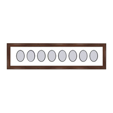 Walnut Collage Picture Frame with 8 oval openings for 3.5X5 photos